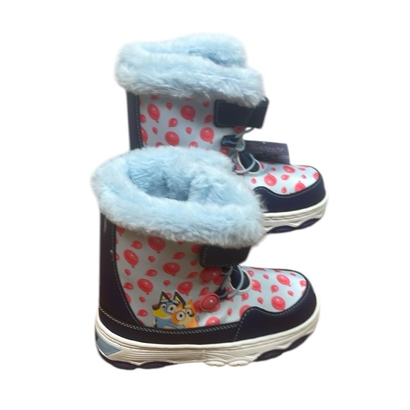 Bluey blue and white keepy uppy Rain & Snow Boots with Plush Lining - Picture 1 of 5